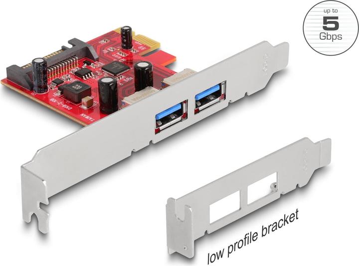 Immagine prodotto Delock Scheda PCI Express x1 a 2 prese esterne USB 5 Gbps Tipo-A