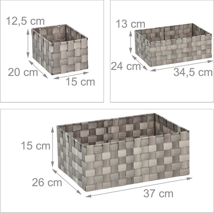 Produktbild Relaxdays Aufbewahrungskorb (4 x, 37 x 26 x 15 cm)