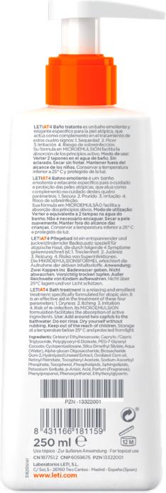 Produktbild Leti AT4 Dusch- und Badegel - Milde, rückfettende Reinigung bei trockener oder zu Neurodermitis neig (Gel, 250 ml)