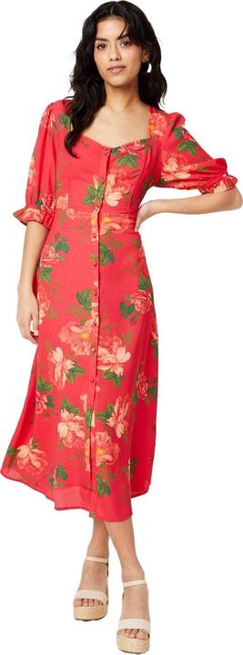 Actual product image Dorothy Perkins Womens/Ladies Floral Button Through Petite Midi Dress (36 D)