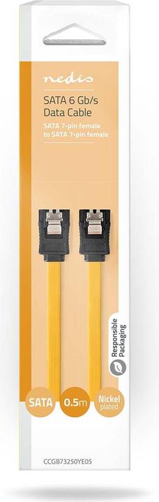 Immagine prodotto Nedis Cavo SATA | 6 Gbps | SATA 7 pin femmina | SATA 7 pin femmina | Nichelato | 0,50 m | Piatto | PV