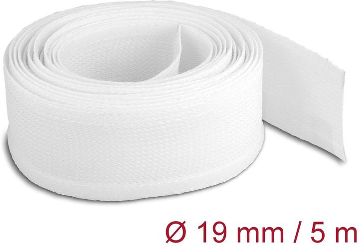 Image du produit Delock Gaine tressée avec velcro 5 m x 19 mm blanc (Gaines pour câbles, 550 cm)