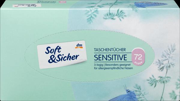 dm Soft&Sicher Taschentücher Box sensitive 3-lagig