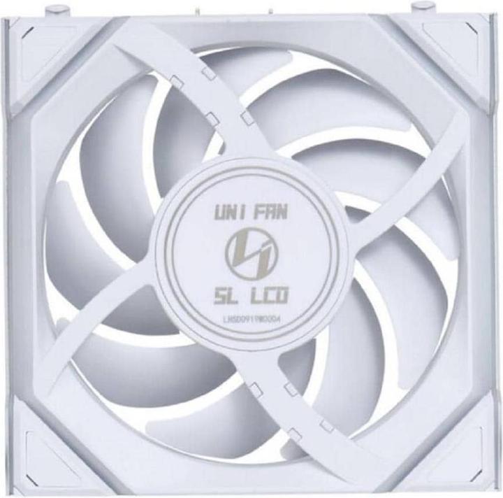Produktbild Lian-Li UNI FAN SL Wireless LCD Lüfter, ARGB, PWM - Reverse Blade, 120 mm, weiss (120 mm, 1 x)