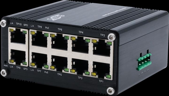 Productafbeelding Exsys Industriële mini PoE schakelaar 10x 1 Gbps (10 Havens)