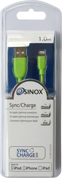 Immagine prodotto Sinox iMedia Cbl USB Lightn1.0M Gree (1 m, USB 2.0)