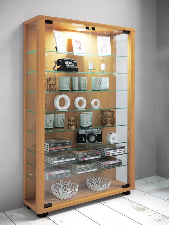 Produktbild VCM Sammel Stand Vitrine Holz Glas Lumo Mini (59 x 18 x 90 cm)