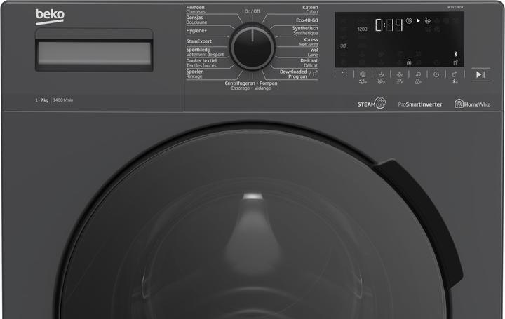 Produktbild Beko WTV7740A1 - Wasmachine - Antraciet/Zwart (7 kg, Links)