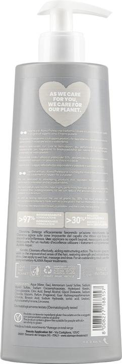 Produktbild Alama Professional Alama Repair Restructuring Shampoo for Damaged and Frizzy Hair 500ml (500 ml, Flüssiges Shampoo)