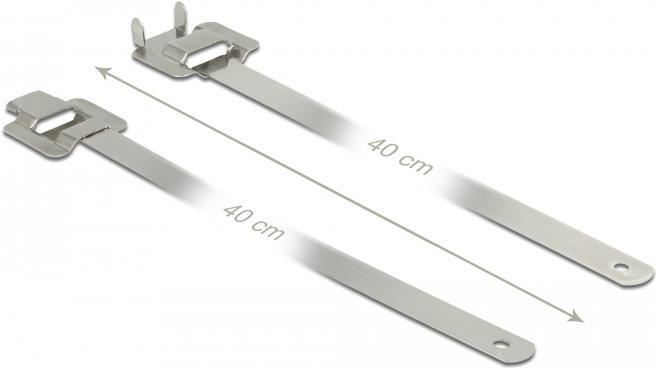 Immagine prodotto Delock Fascetta in acciaio inossidabile riutilizzabile con chiusura pieghevole L 400 x L 10 mm 10 pezzi (Fascette in plastica, 10 mm, 10 pz.)