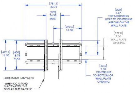 Actual product image Chief Wall bracket RLF2 (Wall, 72", 56.70 kg)