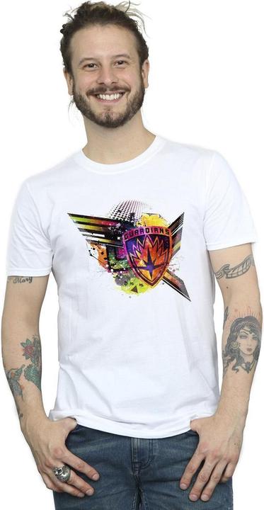 Actual product image Mens Guardians Of The Galaxy Abstract Shield Chest T-Shirt (5XL)