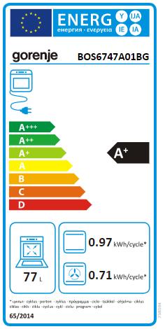 Etichetta energetica Gorenje BOS6747A01BG