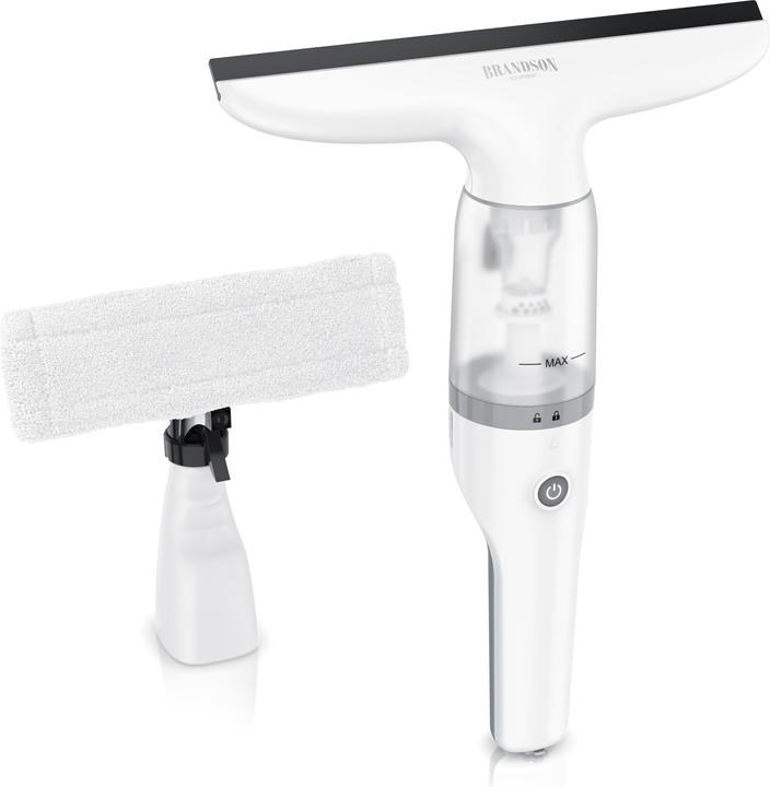 Immagine prodotto Brandson Akku Fenstersauger, Fensterreiniger mit Sprühflasche & Wischbezug, für Duschkabine, Spiegel, 2200mAh