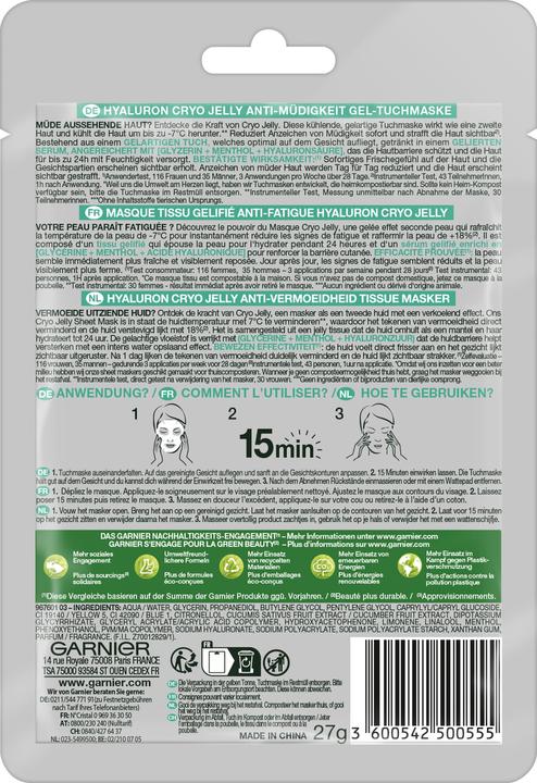 Actual product image Garnier Tissue Mask