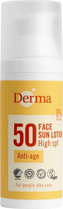 Actual product image Deroma Face Sun Lotion SPF 50 50 ml (Sun cream face, SPF 50, 50 ml)