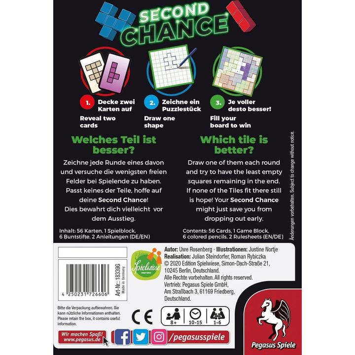 Actual product image Pegasus 18339G - Second Chance, 2. Edition (Edition Spielwiese), card game, 1-6 players (English)