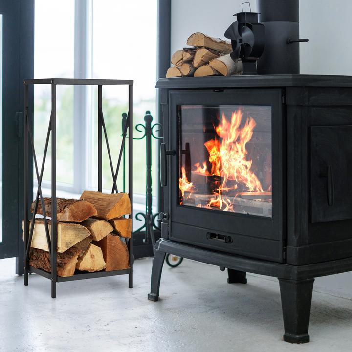 Image du produit Relaxdays Étagère à bois pour cheminée (34 x 25 x 80 cm)
