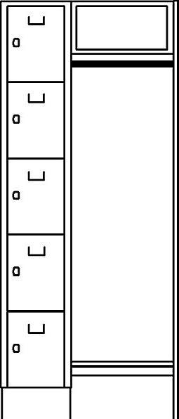Actual product image Wolf locker room wardrobe system (75 cm, 185 cm)