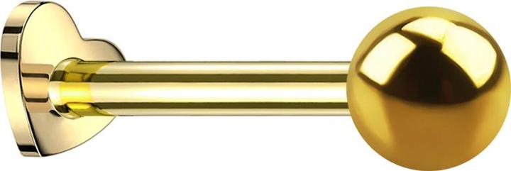 Produktbild Star Piercing Micro Labret Herz Innengewinde vergoldet Kugel vergoldet (ohne Messing, Titan G23)
