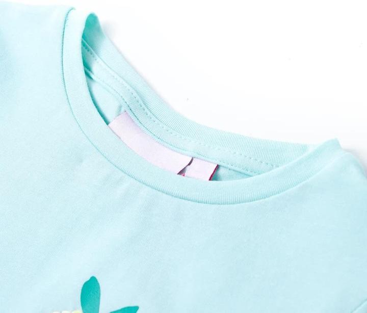 Actual product image VidaXL Children's T-shirt light blue 128,Material: 95 % cotton. 5 (128)