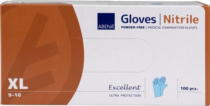 Actual product image Abena Examination gloves, Accelerator-free, Excellent, XL, blue, nitrile, powder free (XL)