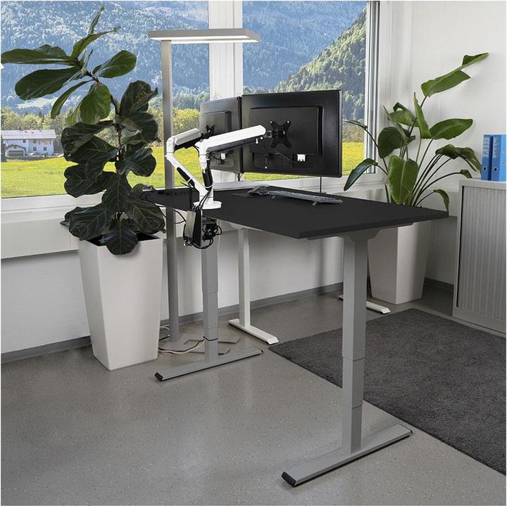 Image du produit Contini höhenverstellbarer Bürotisch 1.6x0.8m Schwarz / Gestell dunkelgrau