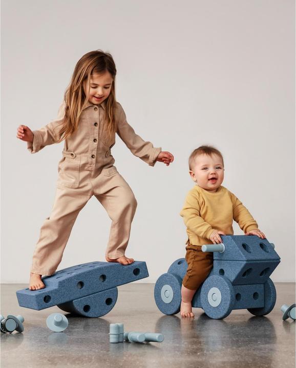 Produktbild Modu Dreamer Kit - Zachte blokken- 33 onderdelen - Open Ended speelgoed- Speelgoed 1 -2-3 jaar - Deep Blu
