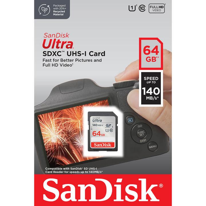 Produktbild SanDisk Ultra (64 GB, SDXC, U1, UHS-I)