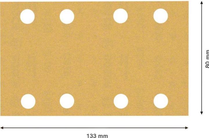 Produktbild Bosch Professional Zubehör EXPERT C470 Schleifpapier mit 8 Löchern für Schwingschleifer, 80 x 133 mm, G 180, 10-tlg. (180)