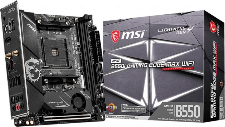 Actual product image MSI MPG B550I GAMING EDGE MAX WIFI - Motherboard - Mini-ITX - Socket AM4 - AMD B550 (AM4, AMD B550, Mini-ITX)