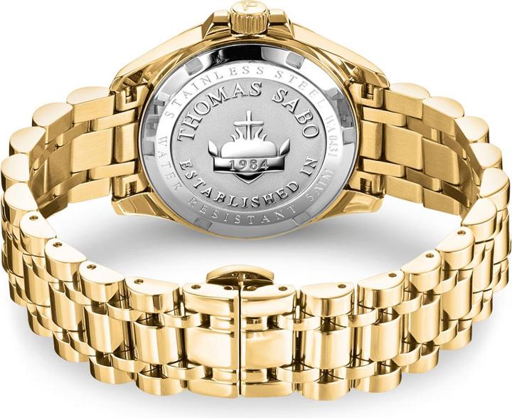 Produktbild Thomas Sabo Damenuhr schwarzes Zifferblatt goldfarben (Analoguhr, 33 mm)