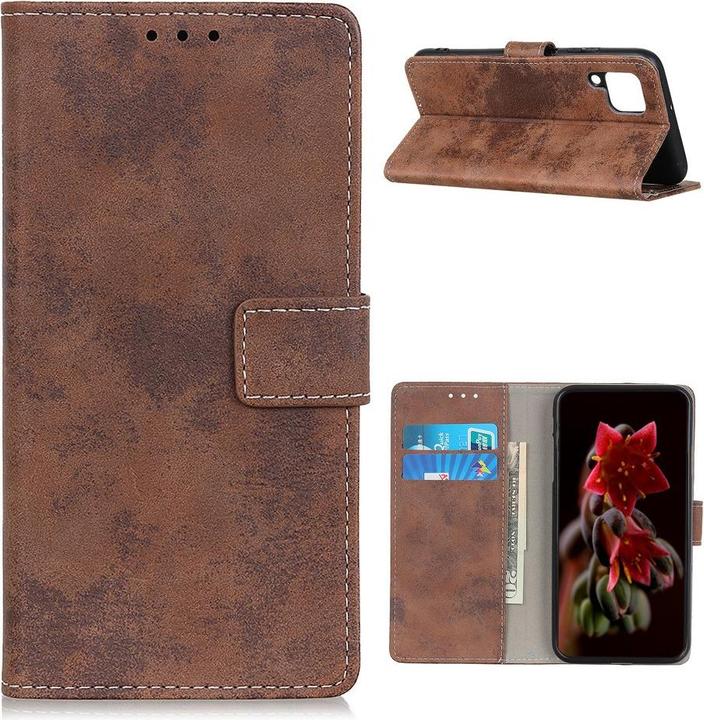 Produktbild Cover-Discount Galaxy A12 - Vintage Etui Wildleder Optik braun (Samsung Galaxy A12)