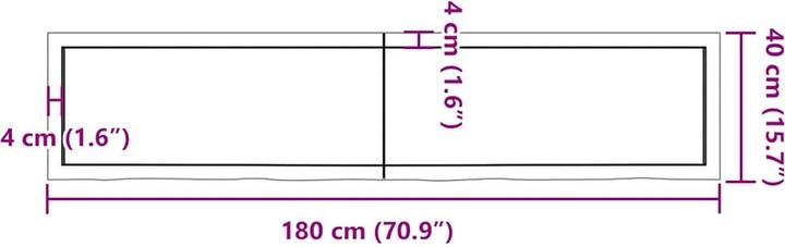 Actual product image VidaXL Oak Nature (180 x 40 x 4 cm)