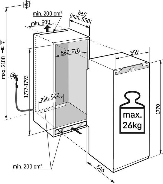 Actual product image Liebherr Integrated refrigerator with BioFresh Professional and AutoDoor (296 l)