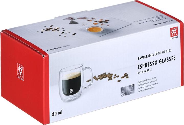 Image du produit Zwilling Verres à espresso Sorrento Plus à double paroi avec poignée set de 2 (80 ml, 2 x)