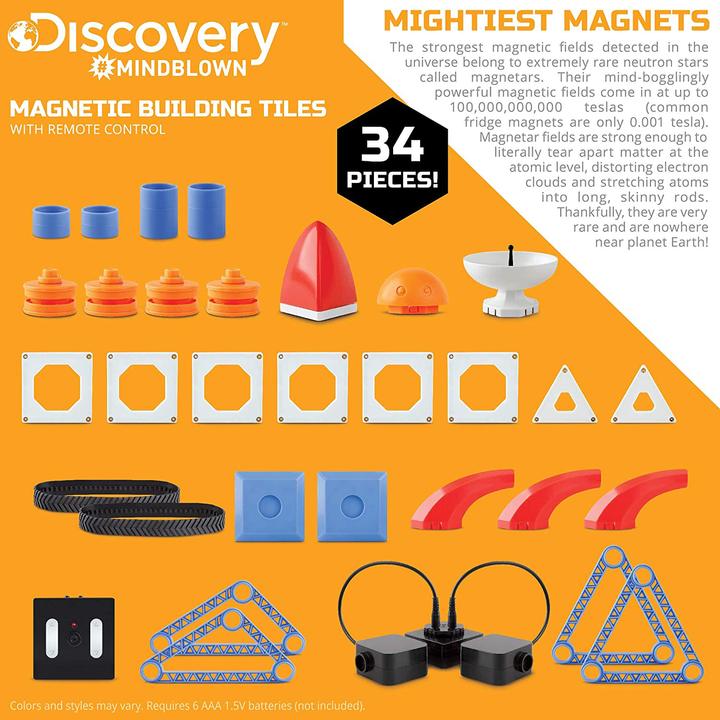 Actual product image Magni Magnetic tiles 34 pieces with remote control