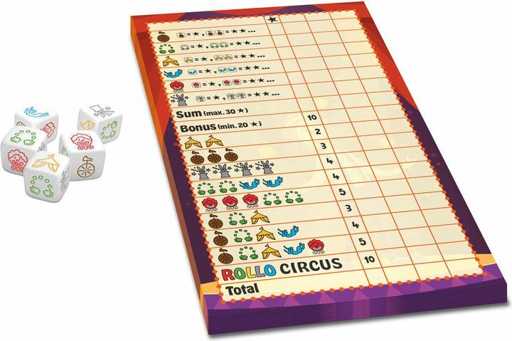 Produktbild Asmodée Rollo Yatzee - Zirkus-Würfelspiel