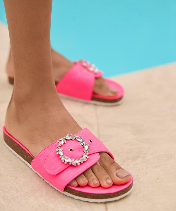 Actual product image Joe Browns Jewelled Buckle Slider Sandals (38)