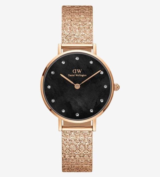 Immagine prodotto Daniel Wellington Pianoforte classico Petite Lumine Pressed Oro Rosa Nero (Orologio da polso analogico, 28 mm)