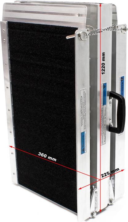 Actual product image Wiltec Wheelchair ramp 2x foldable 244cm 270kg non-slip wheelchair ramp aluminium wheelchair