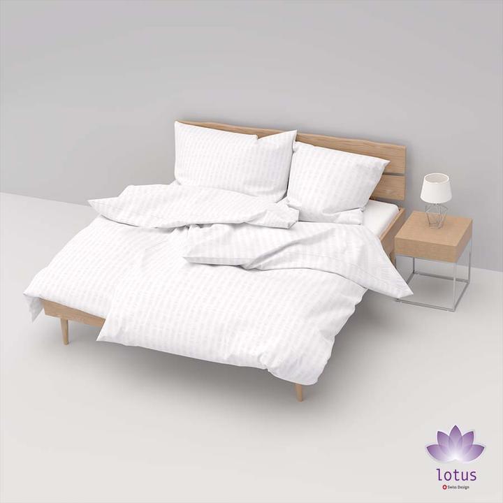 Immagine prodotto Lotus Bettwaren Biancheria da letto in raso Seersucker uni (Copripiumino, 160 x 210 cm)