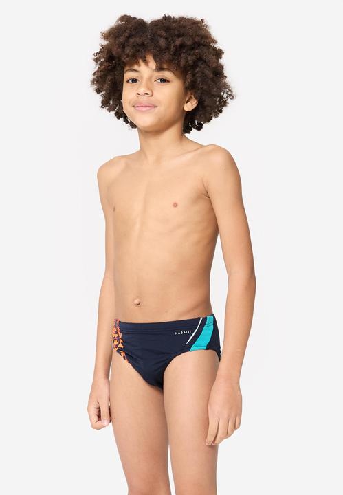 Produktbild Nabaiji Badehose Slip Jungen - 900 Yoke blau/orange (12, 13, 14)