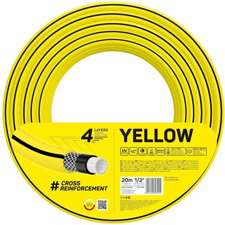 Produktbild Cellfast GELBER GARTENSCHLAUCH, GRÖSSE: 5/8 Zoll, LÄNGE: 50 m (50 m, 203.20 mm)