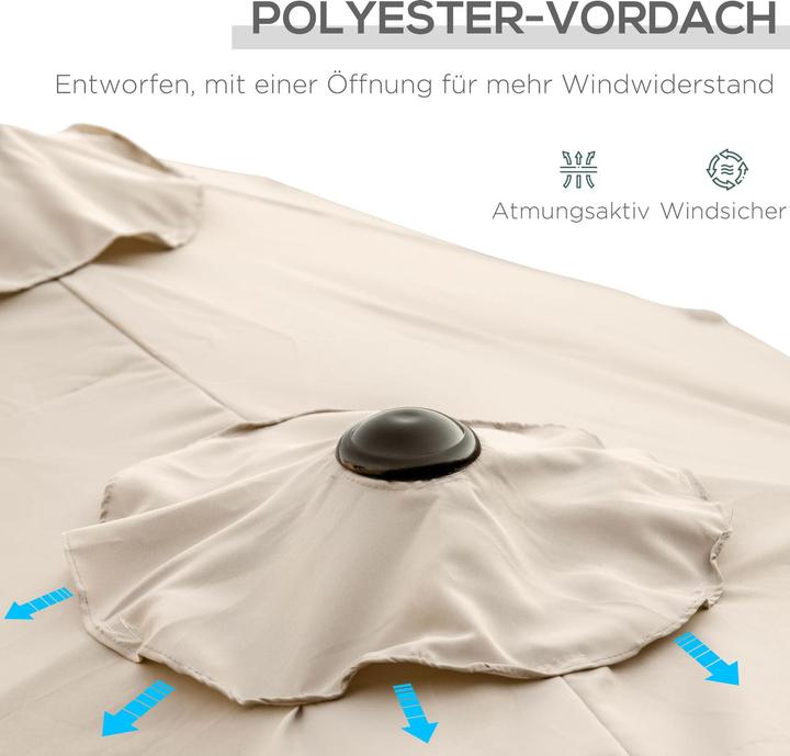 Image du produit Outsunny Parasol double face avec toit anti-vent (1.47 m)