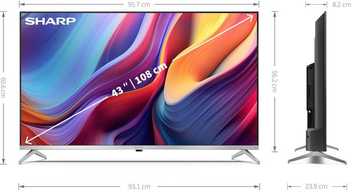 Immagine prodotto Sharp TV QLED GOOGLE TV, 43 pollici, risoluzione: 3840 (43", QLED, 4K)
