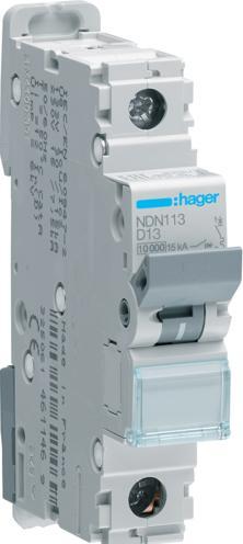 Immagine prodotto Hager HAG NDN113 interruttore automatico 1P 10kA D-13A 1M