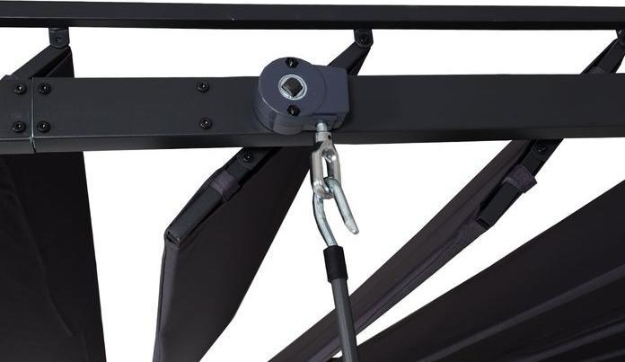 Immagine prodotto Mendler Pergola HWC-L40, padiglione a doghe, telaio in alluminio da 8 cm tessuto/tessuto, 3x4m antracite (388 cm, 295 cm)