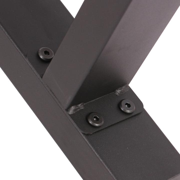 Actual product image Wiltec Industrial Square Table Legs Powder-coated Black 40x43cm for Tables Benches and Desks