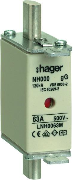 Produktbild Hager Sicherungseinsatz DIN-000 63A (NH-DIN Sicherung, 63 A)